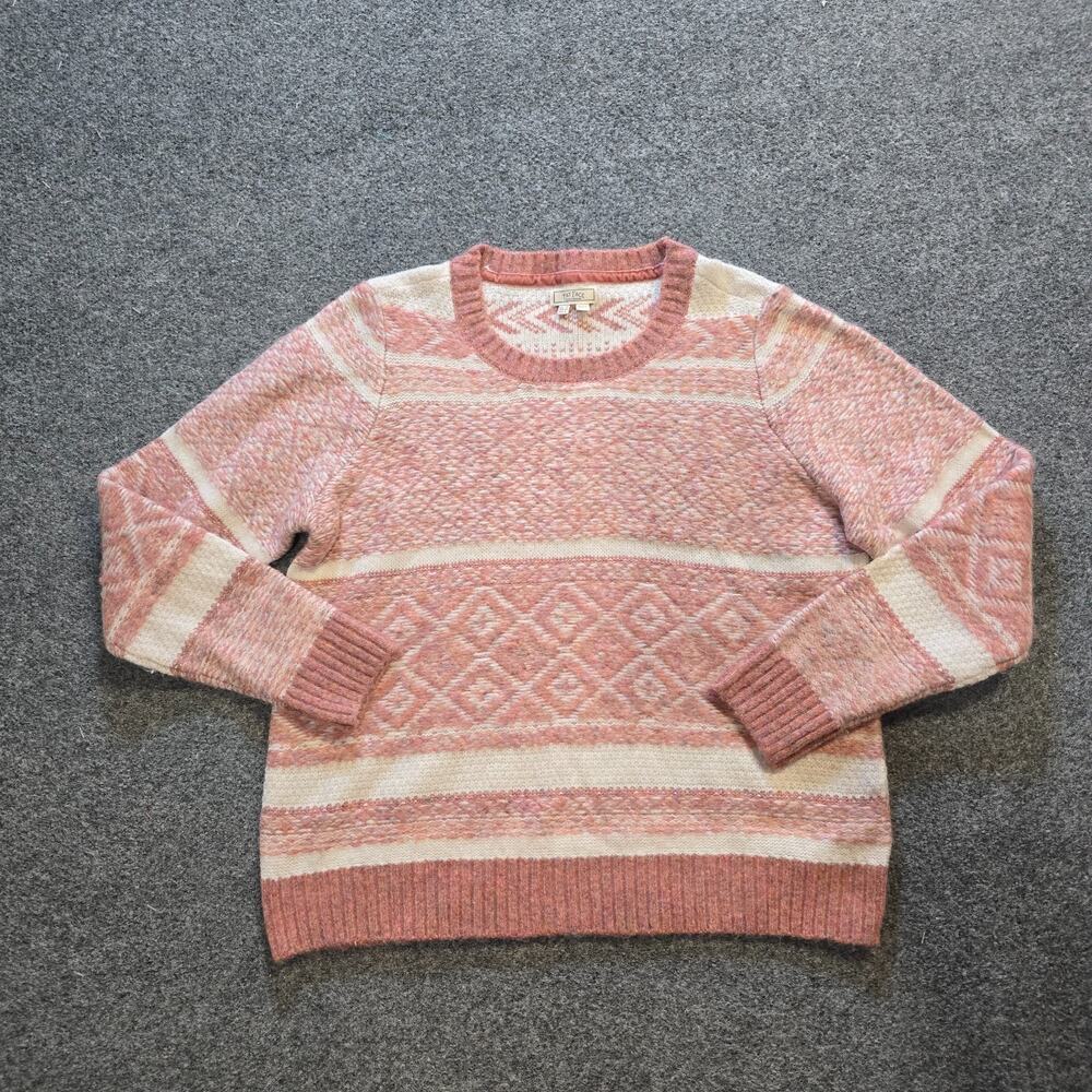 Fat Face Sweater Womens 8 Pink Fair Isle Alpaca Blend Soft Long Sleeve Casual